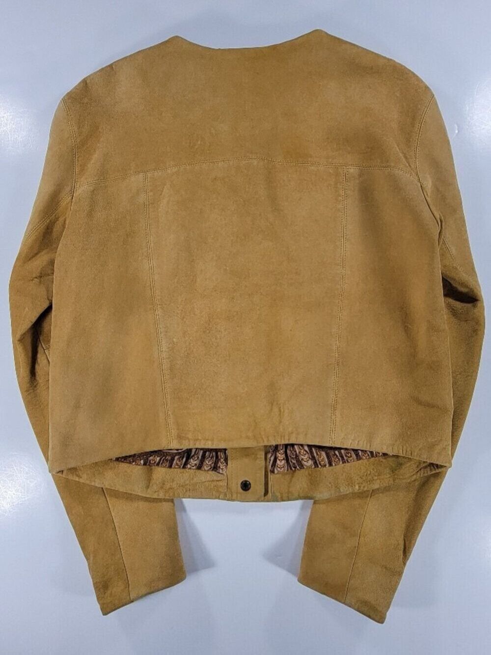 Free People Jacket Coat Sheep Suede Leather Tan Cropped Western Concert Festival - Picture 12 of 12